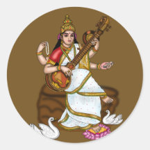Göttin Saraswati Aufkleber