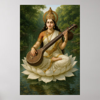 Göttin Saraswati Die göttliche Maus des Wissens Poster