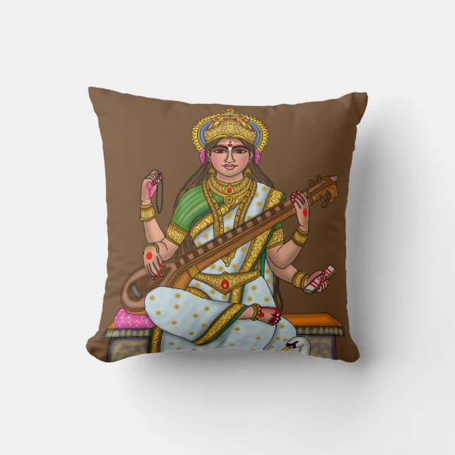 Göttin Saraswati  Kissen (Vorderseite)