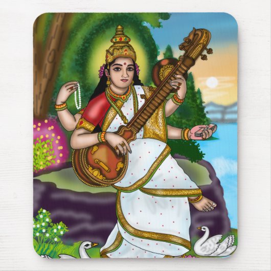 Göttin Saraswati-Mauspad Mousepad (Vorne)