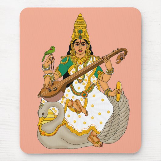 Göttin Saraswati-Mauspad Mousepad (Vorne)