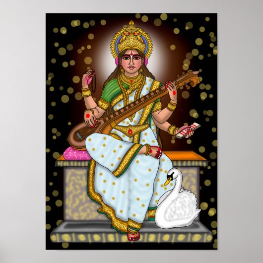 Göttin Saraswati Poster (Vorne)
