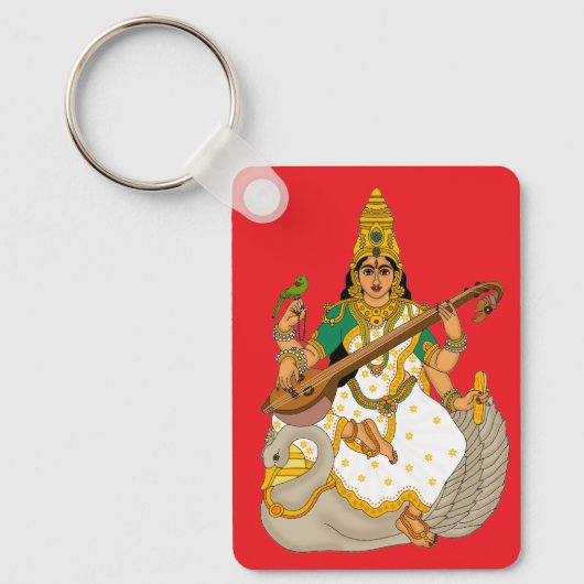 Göttin Saraswati Schlüsselanhänger (Vorderseite)