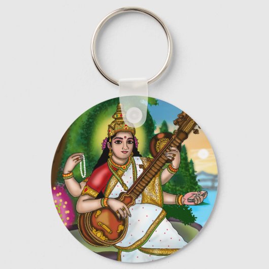 Göttin Saraswati Schlüsselanhänger (Vorderseite)