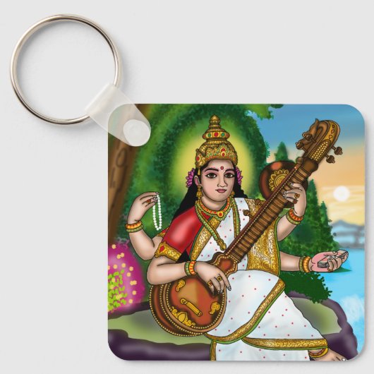 Göttin Saraswati Schlüsselanhänger (Vorderseite)