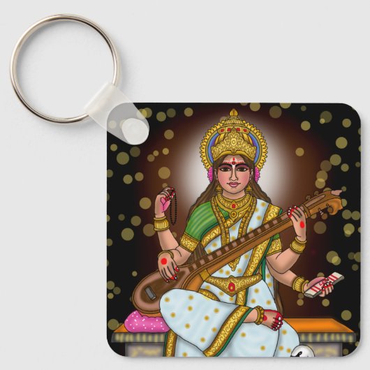 Göttin Saraswati Schlüsselanhänger (Vorderseite)