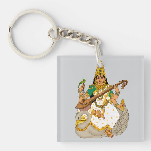 Göttin Saraswati Schlüsselanhänger (Vorderseite)