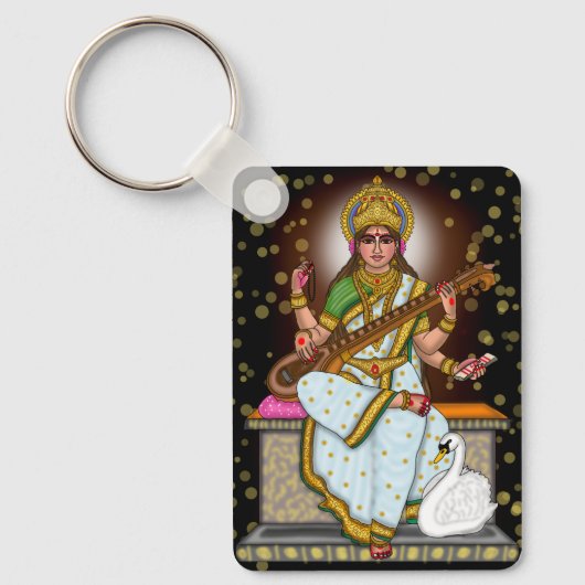 Göttin Saraswati Schlüsselanhänger (Vorderseite)