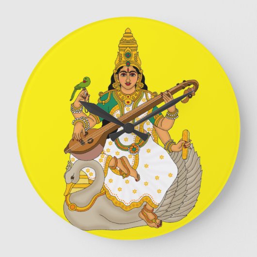 Göttin Saraswati Wanduhr (Vorderseite)