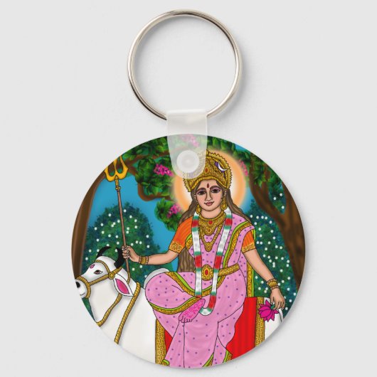 Göttin Shailputri Schlüsselanhänger (Vorderseite)