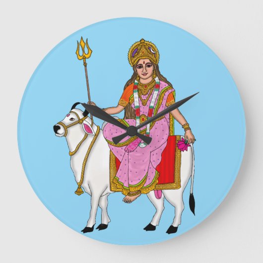 Göttin Shailputri Wanduhr (Vorderseite)