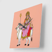 Göttin Shailputri Wanduhr (Winkel)