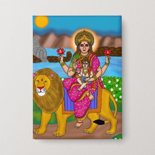 Göttin Skandamata Knopf Button (Vorderseite)