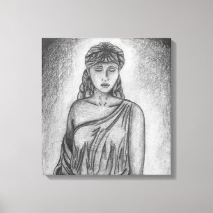 Göttin Stift Zeichnend von Sara Motolanez Leinwanddruck