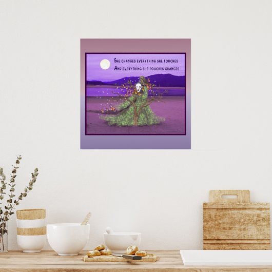 Göttin und Mond Poster (Küche)