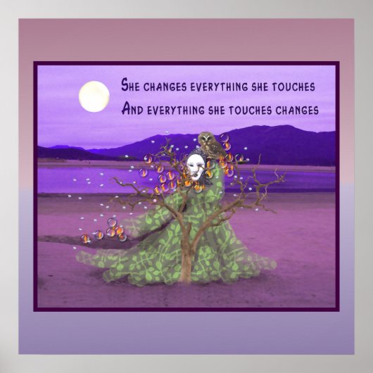 Göttin und Mond Poster (Vorne)