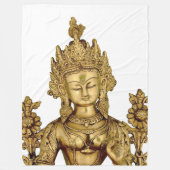 Göttin-Yoga-Tibet-Kunst-Frieden Taras Buddha Fleecedecke (Vorderseite)
