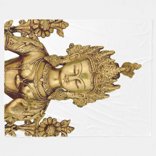 Göttin-Yoga-Tibet-Kunst-Frieden Taras Buddha Fleecedecke (Vorderseite (Horizontal))