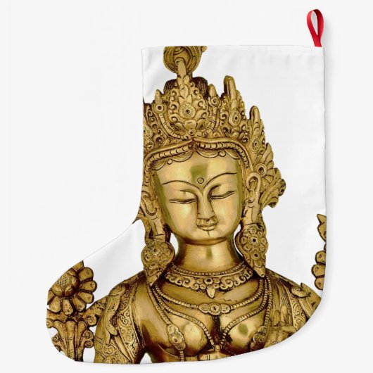 Göttin-Yoga-Tibet-Kunst-Frieden Taras Buddha Großer Weihnachtsstrumpf (Rückseite)