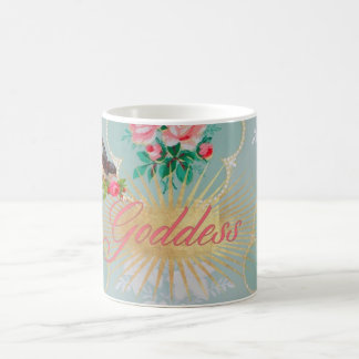 Göttinnen-Vintage-Wallpaper rosa Rosen Tasse