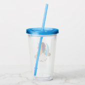 Göttlich das Einhorn | Mond und Wolken Acryltrinkbecher (Rückseite)