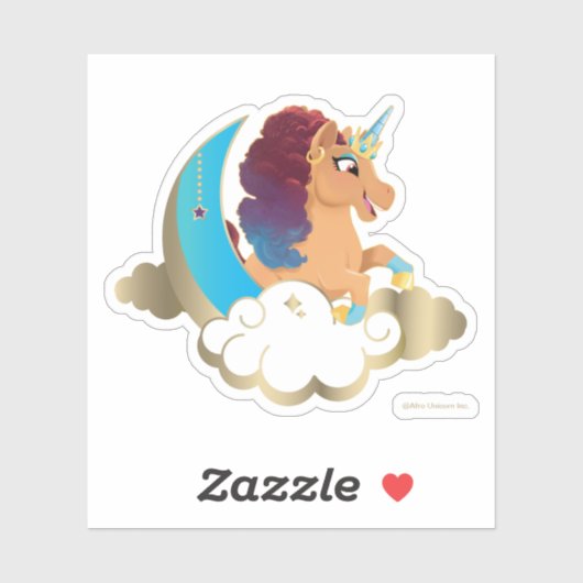 Göttlich das Einhorn | Mond und Wolken Aufkleber (Blatt)