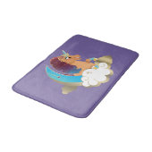 Göttlich das Einhorn | Mond und Wolken Badematte (Schrägansicht)