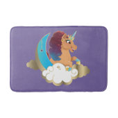 Göttlich das Einhorn | Mond und Wolken Badematte (Vorderseite)