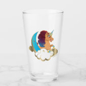 Göttlich das Einhorn | Mond und Wolken Glas (Vorderseite)