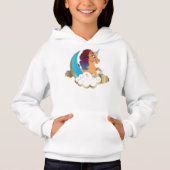 Göttlich das Einhorn | Mond und Wolken Hoodie (Vorderseite)