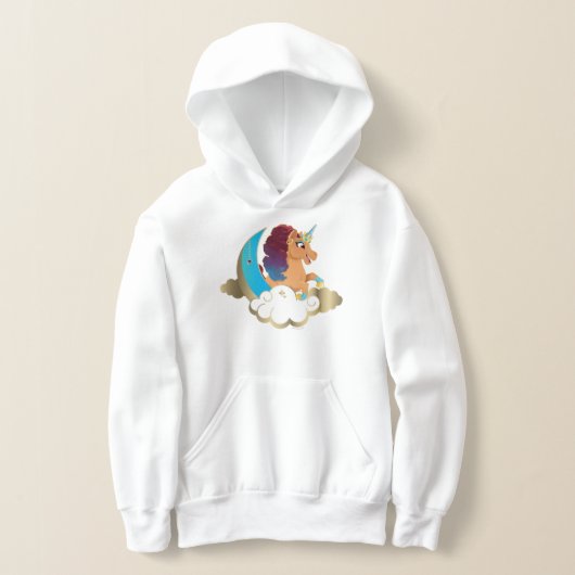 Göttlich das Einhorn | Mond und Wolken Hoodie (Ablage )