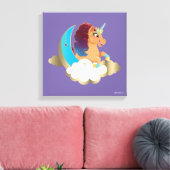 Göttlich das Einhorn | Mond und Wolken Leinwanddruck (Insitu (Wohnzimmer))