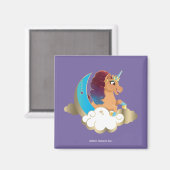 Göttlich das Einhorn | Mond und Wolken Magnet (Vorderseite/Rückseite)