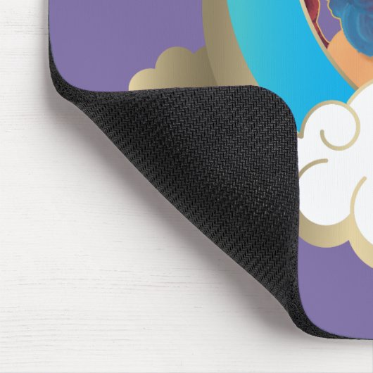 Göttlich das Einhorn | Mond und Wolken Mousepad (Ecke)