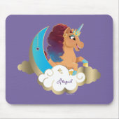 Göttlich das Einhorn | Mond und Wolken Mousepad (Vorne)
