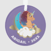 Göttlich das Einhorn | Mond und Wolken Ornament (Rückseite)