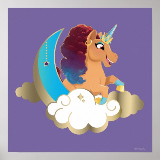 Göttlich das Einhorn | Mond und Wolken Poster (Vorne)