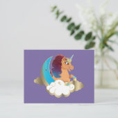 Göttlich das Einhorn | Mond und Wolken Postkarte (Stehend Vorderseite)