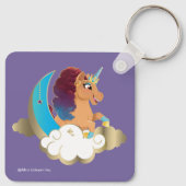 Göttlich das Einhorn | Mond und Wolken Schlüsselanhänger (Rückseite)