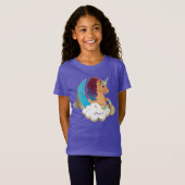 Göttlich das Einhorn | Mond und Wolken T-Shirt (Vorne ganz)