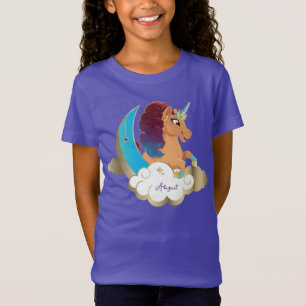 Göttlich das Einhorn   Mond und Wolken T-Shirt