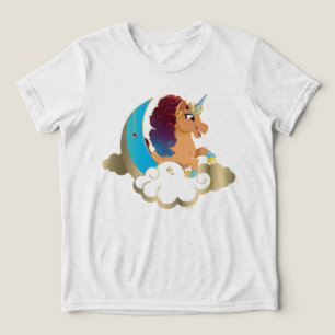 Göttlich das Einhorn   Mond und Wolken Tri-Blend Shirt
