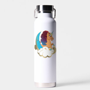 Göttlich das Einhorn   Mond und Wolken Trinkflasche