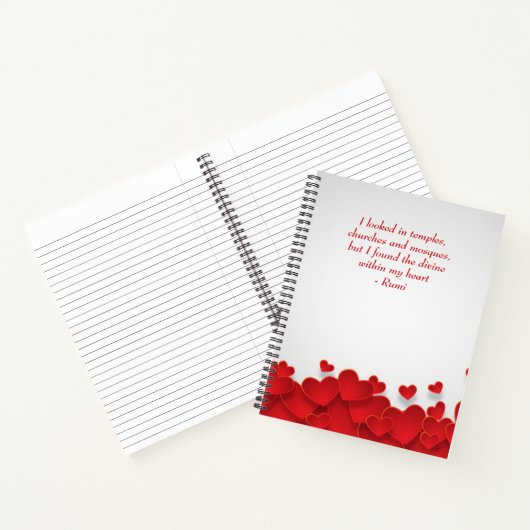 Göttlich in meinem Herzen Liebe & Spirituelles Zit Notizblock (Innenseite)