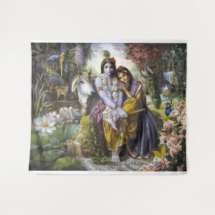 Göttliche Allerheilige Krishna & Radha Wandteppich