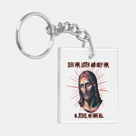 Göttliche Anleitung: Seek, hör, gehorchen Schlüsselanhänger (Vorderseite links)