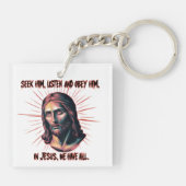 Göttliche Anleitung: Seek, hör, gehorchen Schlüsselanhänger (Rückseite)