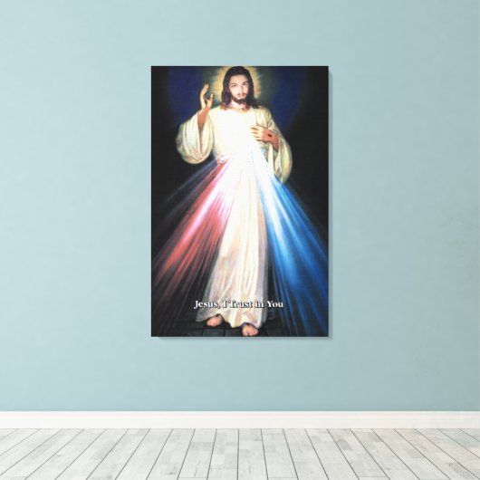 Göttliche Barmherzigkeit Ehrfurcht Image. Leinwanddruck (Insitu (Holzboden))