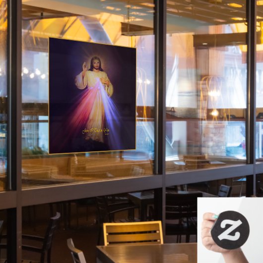 Göttliche Barmherzigkeit Gold Fensteraufkleber (Restaurantfenster)