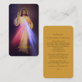 Göttliche Barmherzigkeit Gold mit Kapellgebet Begleitkarte (Vorne/Hinten)